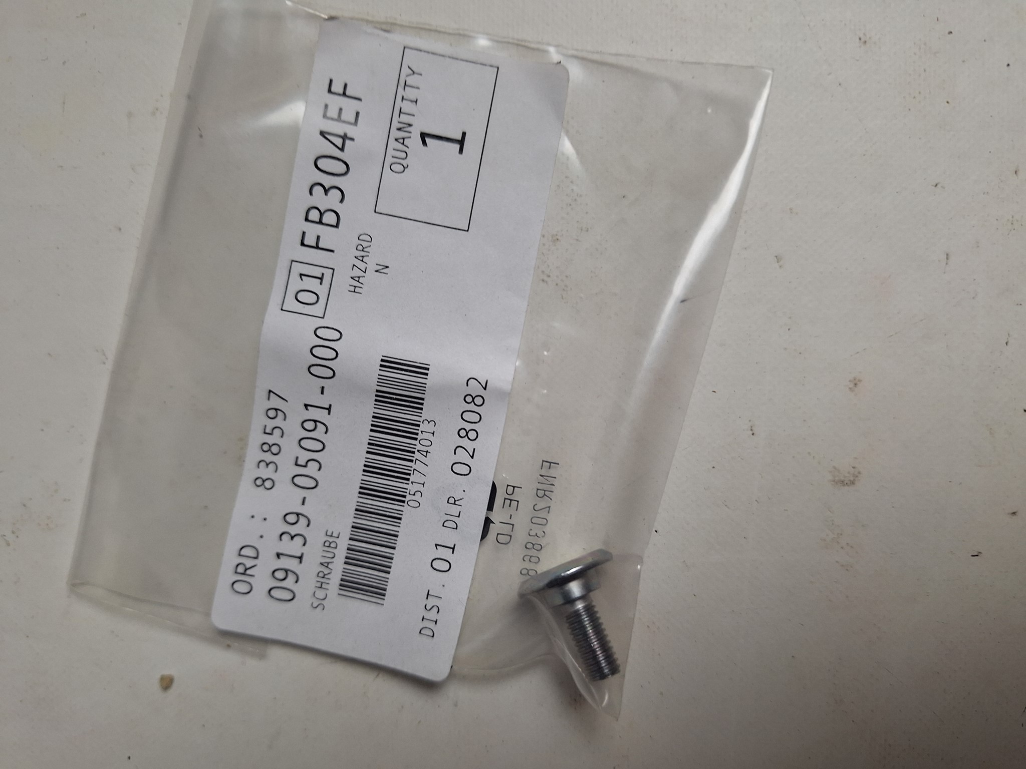 Picture of SUZUKI SCHRAUBE 09139-05091